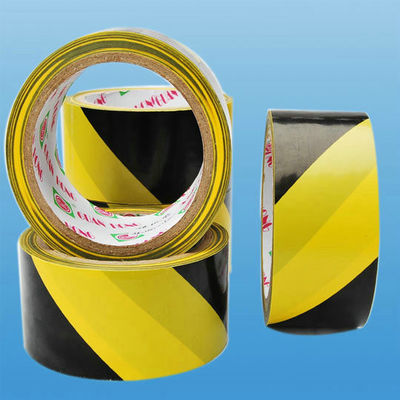 China soft polyvinyl chloride speciality tape , black - yellow warning tape supplier