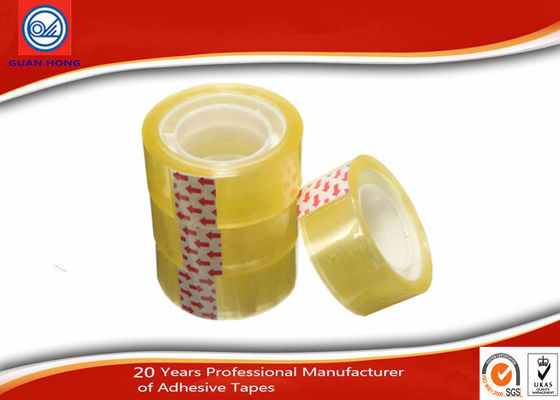 China Yellowish transparent Easy Tear 12mm BOPP Stationery Tape For Art School Student supplier