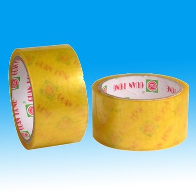 China Yellow rubber adhesive Colored Packaging Tape UV Stabilized For Pallets supplier