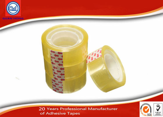 Yellowish transparent Easy Tear 12mm BOPP Stationery Tape For Art School Student supplier
