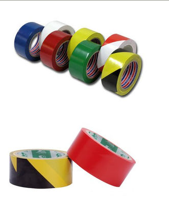 industrial PVC / PE Floor Detectable warning tape of black - yellow 18m/25m supplier