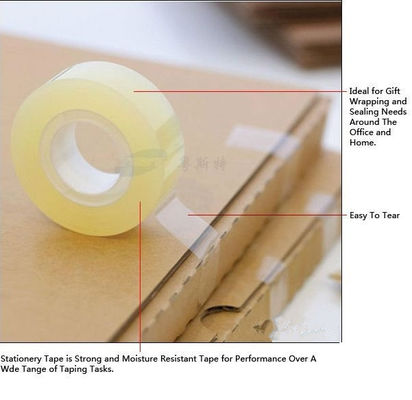 Easy Tear BOPP Adhesive Tape For School Use Crystal Clear Tape supplier